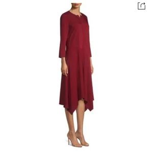 LAFAYETTE 148
Narissa Handkerchief Shift Dress In Scarlet